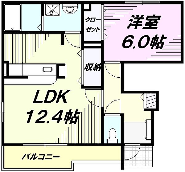 東京都八王子市上壱分方町(賃貸アパート1LDK・1階・45.99㎡)の写真 その2