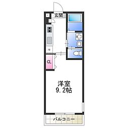 タアモスクレスト 1Kの間取図画像