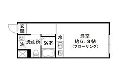 GRAVASENZOKU ワンルームの間取図画像