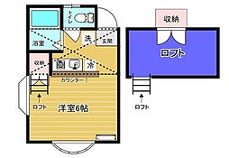 エスペランサ2 1Kの間取図画像