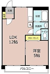 大和ビル 1LDKの間取図画像