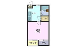アキバハイツ4号 1Kの間取図画像