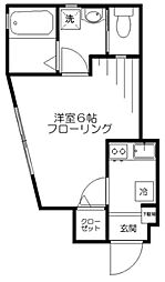 カーサタニウチ 1Kの間取図画像