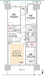 ブリリア草加グランスイート 3LDKの間取図画像