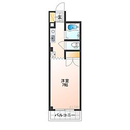 ウィンライフ藤井寺 4階1Kの間取り