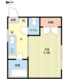 スクエアーハイツ 1Kの間取図画像