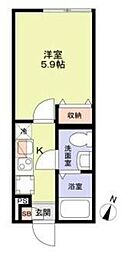 ブランノワール小岩 1Kの間取図画像