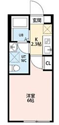 CASAR武蔵新城 1Kの間取図画像
