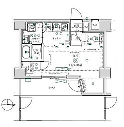 MAXIV武蔵新城TRE 1Kの間取図画像