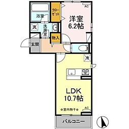 ラナンキュラス 1LDKの間取図画像