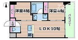大阪市淀川区西宮原1丁目マンション 2LDKの間取図画像