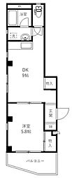 小川ビル5 1DKの間取図画像