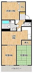 第三春実マンション安塚 3LDKの間取図画像