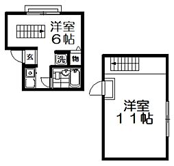 ニューストークアパートメント禁野本町 2Kの間取図画像