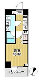 ベルグレード川崎AZ 7階1Kの間取り