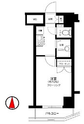ソアブール三田 1Kの間取図画像