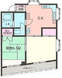 センチュリーK.I 2DKの間取図画像