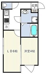 INOVE二子新地 1階1LDKの間取り
