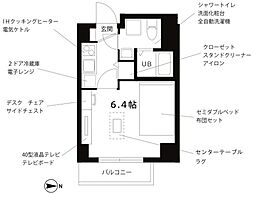 プチグランデアクア 4階1Kの間取り