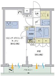 アジールコート品川中延 1LDKの間取図画像