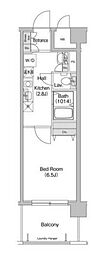 COMFORIA東品川 1Kの間取図画像