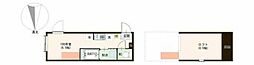 リッツ北千住 ワンルームの間取図画像