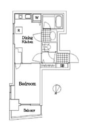 プラシス門前仲町 1DKの間取図画像