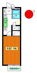 フラワーハイツ・クロダ 1階1Kの間取り