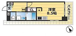 WillDo浜崎通 ワンルームの間取図画像