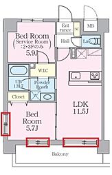 Grace6 1SLDKの間取図画像