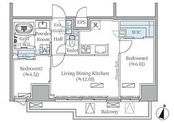 モディア文京目白台 2LDKの間取図画像