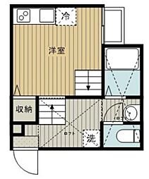 グリシーヌ岩槻本町 ワンルームの間取図画像