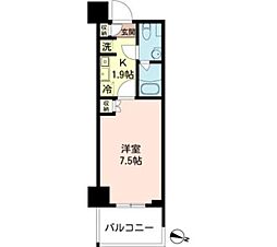 MFPRコート木場公園 13階1Kの間取り