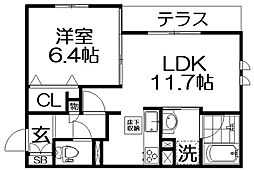 シャーメゾンコア 1LDKの間取図画像