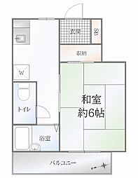 三好コーポ大島 1Kの間取図画像