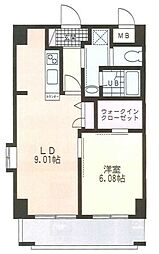 Gforest宮前平 1LDKの間取図画像