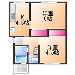 Regalo泉ケ丘 2DKの間取図画像
