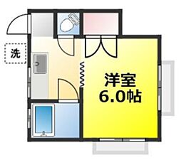 信和荘 1Kの間取図画像