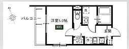 メルディア八広6丁目7 1Kの間取図画像