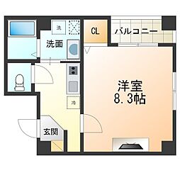 エヌエムスワサントドゥイースト 1Kの間取図画像