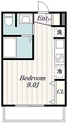 クレイン・ビラ ワンルームの間取図画像