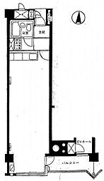 北新宿パークハイツ ワンルームの間取図画像
