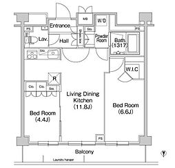 COMFORIA駒場 2LDKの間取図画像