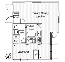 ASTILE三軒茶屋IV 1LDKの間取図画像