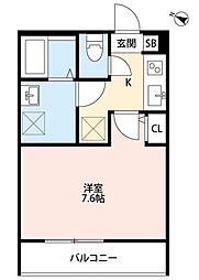 オリーブ北戸田 1Kの間取図画像