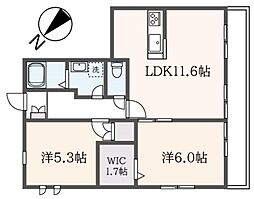 アフェクティオＡ 1階2LDKの間取り
