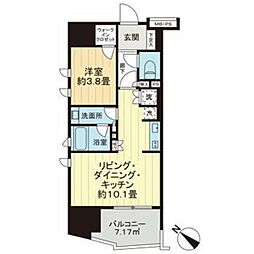 ライオンズ千代田三崎町 1LDKの間取図画像