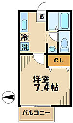 ステージア 1Kの間取図画像