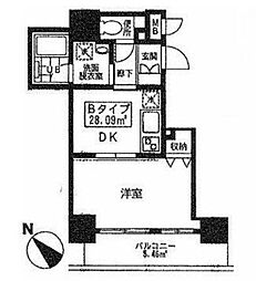 アート不動前 1DKの間取図画像