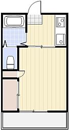 ビバーチェカノン 1階1Kの間取り